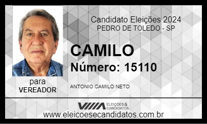 Candidato CAMILO 2024 - PEDRO DE TOLEDO - Eleições