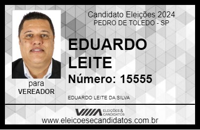 Candidato EDUARDO LEITE 2024 - PEDRO DE TOLEDO - Eleições