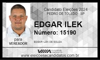 Candidato EDGAR ILEK 2024 - PEDRO DE TOLEDO - Eleições