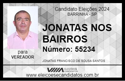 Candidato JONATAS NOS BAIRROS 2024 - BARRINHA - Eleições