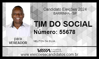 Candidato TIM DO SOCIAL 2024 - BARRINHA - Eleições