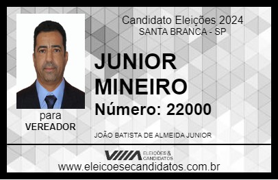 Candidato JUNIOR MINEIRO 2024 - SANTA BRANCA - Eleições