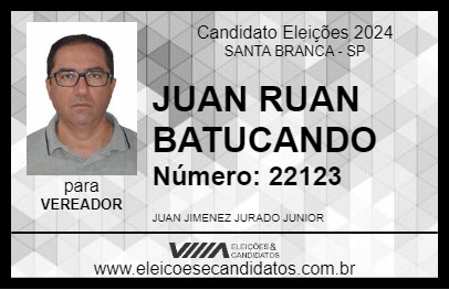 Candidato JUAN RUAN BATUCANDO 2024 - SANTA BRANCA - Eleições