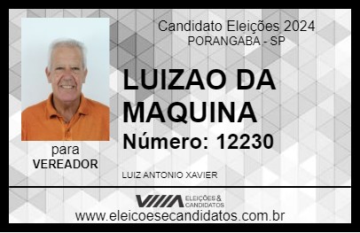 Candidato LUIZAO DA MAQUINA 2024 - PORANGABA - Eleições