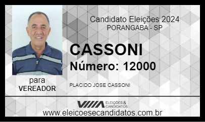 Candidato CASSONI 2024 - PORANGABA - Eleições