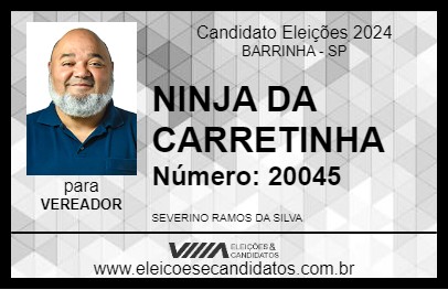 Candidato NINJA DA CARRETINHA 2024 - BARRINHA - Eleições