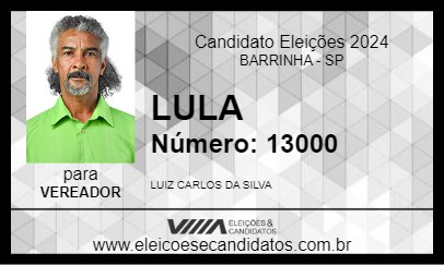 Candidato LULA 2024 - BARRINHA - Eleições