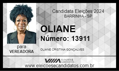 Candidato OLIANE 2024 - BARRINHA - Eleições