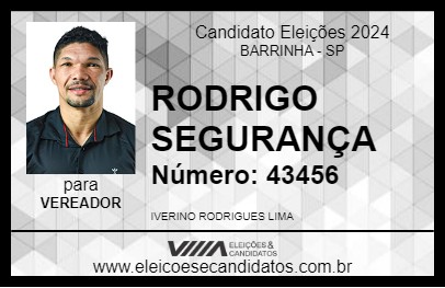 Candidato RODRIGO SEGURANÇA 2024 - BARRINHA - Eleições