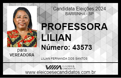 Candidato PROFESSORA LILIAN 2024 - BARRINHA - Eleições