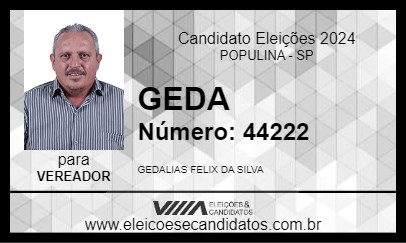 Candidato GEDA 2024 - POPULINA - Eleições