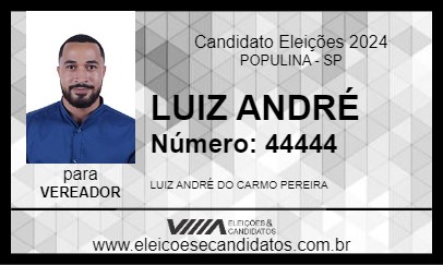 Candidato LUIZ ANDRÉ 2024 - POPULINA - Eleições