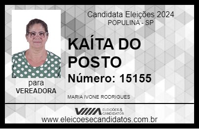 Candidato KAÍTA DO POSTO 2024 - POPULINA - Eleições