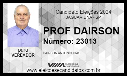 Candidato PROF DAIRSON 2024 - JAGUARIÚNA - Eleições