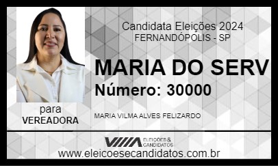 Candidato MARIA DO SERV 2024 - FERNANDÓPOLIS - Eleições