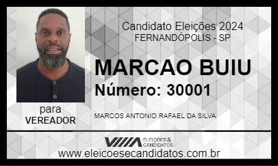 Candidato MARCAO BUIU 2024 - FERNANDÓPOLIS - Eleições