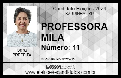 Candidato PROFESSORA MILA 2024 - BARRINHA - Eleições