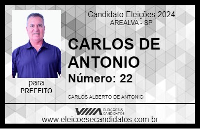 Candidato CARLOS DE ANTONIO 2024 - AREALVA - Eleições