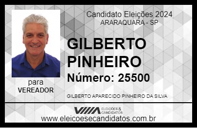 Candidato GILBERTO PINHEIRO 2024 - ARARAQUARA - Eleições