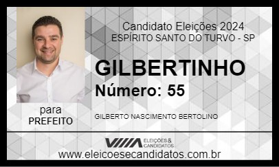 Candidato GILBERTINHO 2024 - ESPÍRITO SANTO DO TURVO - Eleições