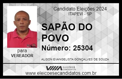 Candidato SAPÃO DO POVO 2024 - ITAPEVI - Eleições