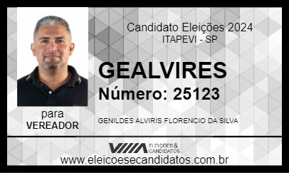 Candidato GEALVIRES 2024 - ITAPEVI - Eleições