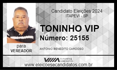 Candidato TONINHO VIP 2024 - ITAPEVI - Eleições