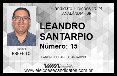 Candidato LEANDRO SANTARPIO 2024 - ANALÂNDIA - Eleições