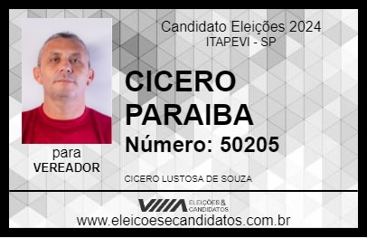 Candidato CICERO PARAIBA 2024 - ITAPEVI - Eleições