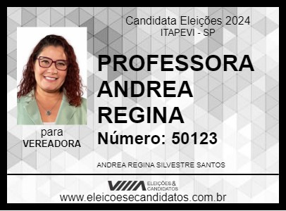 Candidato PROFESSORA ANDREA REGINA 2024 - ITAPEVI - Eleições