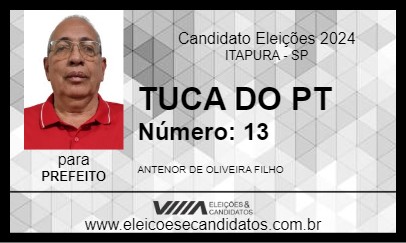 Candidato TUCA DO PT 2024 - ITAPURA - Eleições