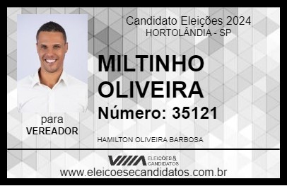 Candidato MILTINHO OLIVEIRA 2024 - HORTOLÂNDIA - Eleições