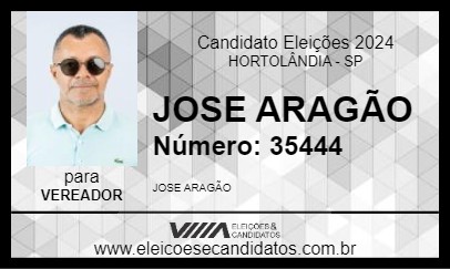 Candidato JOSE ARAGÃO 2024 - HORTOLÂNDIA - Eleições