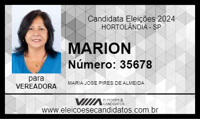 Candidato MARION 2024 - HORTOLÂNDIA - Eleições