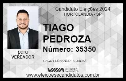 Candidato TIAGO PEDROZA 2024 - HORTOLÂNDIA - Eleições