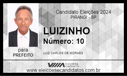 Candidato LUIZINHO 2024 - PIRANGI - Eleições