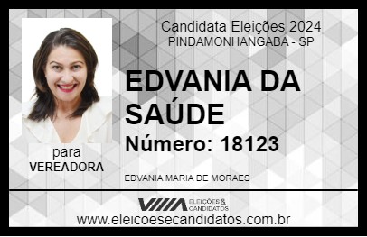 Candidato EDVANIA DA SAÚDE 2024 - PINDAMONHANGABA - Eleições