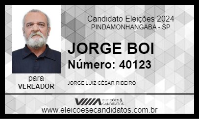 Candidato JORGE BOI 2024 - PINDAMONHANGABA - Eleições