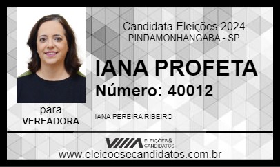 Candidato IANA PROFETA 2024 - PINDAMONHANGABA - Eleições