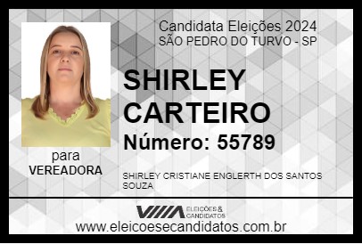 Candidato SHIRLEY CARTEIRO 2024 - SÃO PEDRO DO TURVO - Eleições