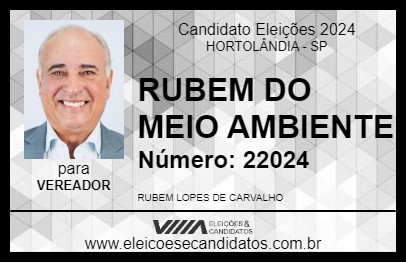 Candidato RUBEM DO MEIO AMBIENTE 2024 - HORTOLÂNDIA - Eleições