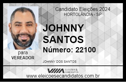 Candidato JOHNNY SANTOS 2024 - HORTOLÂNDIA - Eleições