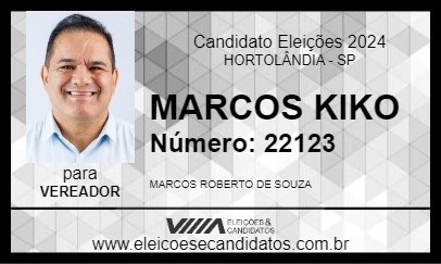 Candidato MARCOS KIKO 2024 - HORTOLÂNDIA - Eleições