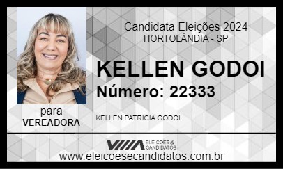 Candidato KELLEN GODOI 2024 - HORTOLÂNDIA - Eleições