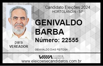 Candidato GENIVALDO BARBA 2024 - HORTOLÂNDIA - Eleições