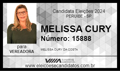 Candidato MELISSA CURY 2024 - PERUÍBE - Eleições