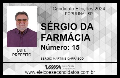 Candidato SÉRGIO DA FARMÁCIA 2024 - POPULINA - Eleições