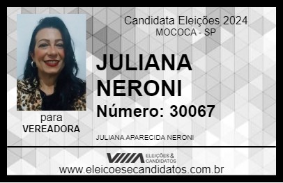 Candidato JULIANA NERONI 2024 - MOCOCA - Eleições