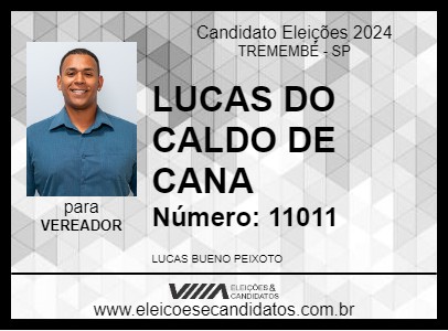 Candidato LUCAS DO CALDO DE CANA 2024 - TREMEMBÉ - Eleições