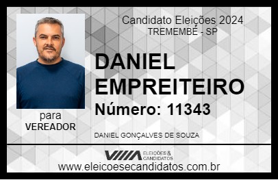 Candidato DANIEL EMPREITEIRO 2024 - TREMEMBÉ - Eleições